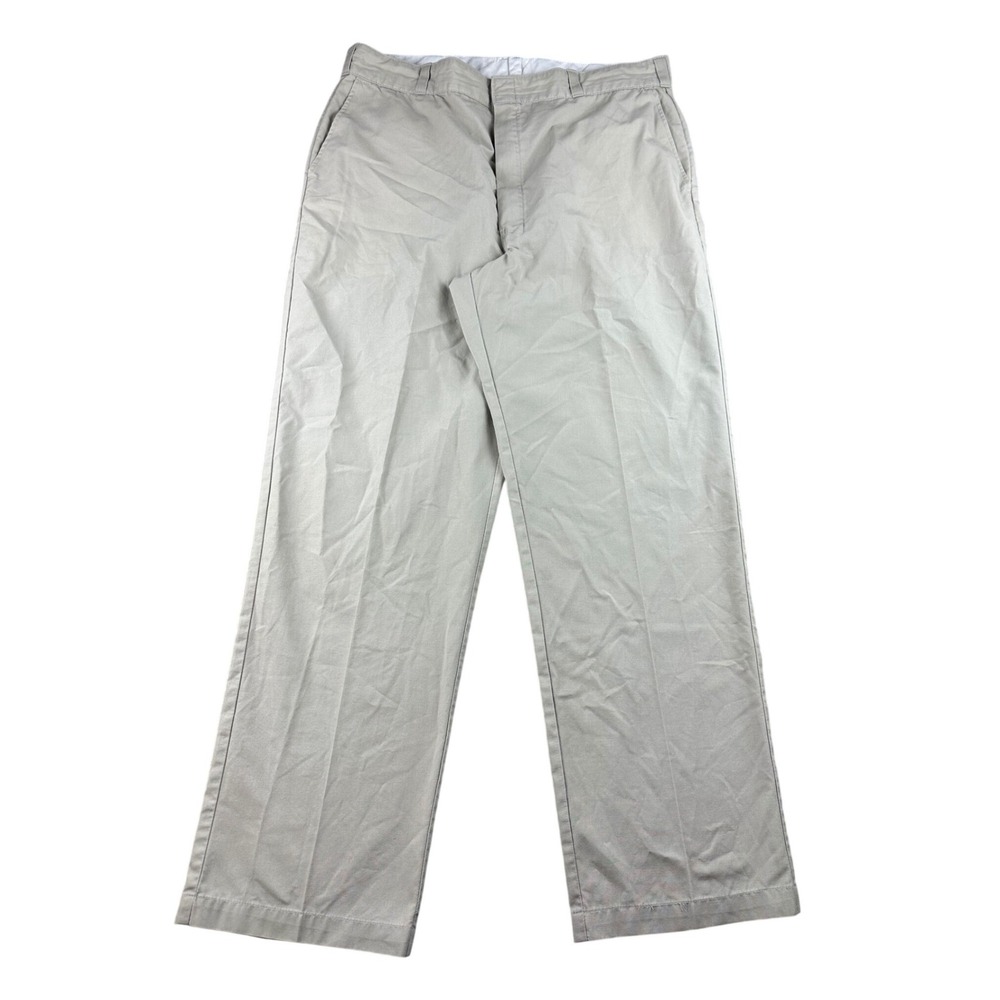 Vintage Dickies Work Pants Men 40x32 Beige Tan Polyester Cotton USA Made Utility